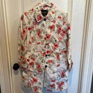 Eddie Bauer Petite Small Floral Rain Jacket